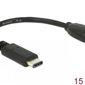 Adaptor USB tip C la micro-B 2.0 15cm T-M, Delock 65578