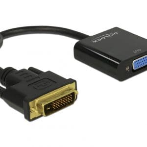 Adaptor DVI-D Dual Link 24+1 pini la VGA T-M Negru, Delock 65658