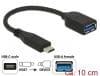 Adaptor SuperSpeed USB 3.1 tip C (host) la USB-A (device) T-M 10cm coaxial negru Premium, Delock 65684
