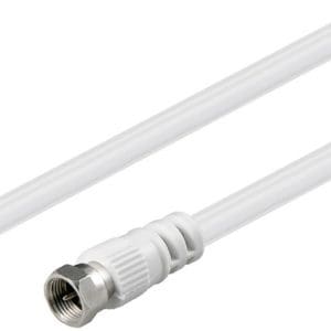 Cablu antena coaxial – F 1.5m M-T Alb, Goobay G11829