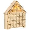 Calendar Advent din Lemn 24 Sertare Decoratiune de Craciun cu Nasterea Domnului Sculptata si Luminite, 26.6x6x30cm HOMCOM | Aosom RO