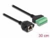 Cablu de retea RJ45 cat.6 la terminal bloc 0.3m Negru, Delock 66054