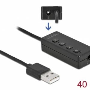 Adaptor DAC USB-A la 2 x jack stereo casca si microfon, Delock 66731