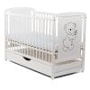 Patut din Lemn BabyNeeds Timmi 120×60 cm cu Sertar Alb