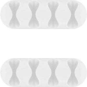 Set 2 bucati organizatoare cabluri cu 4 sloturi albe, Goobay 70400