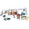 Rulota Camper Dickie Toys Hymer Camping Van Class B cu Figurina si Accesorii, Scara 1:24