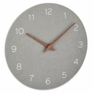 Ceas de Perete Analog Silnetios TFA din Lemn de Precizie, Design Minimalist, Gri