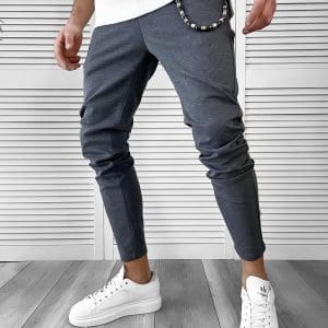 Pantaloni barbati casual albastri 7163 37-3.1