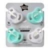 Suzeta Ortodontica Tommee Tippee Ultra Light 0-6 luni Transparent-Turcoaz 4 buc