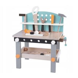 Banc de Lucru Ecotoys din Lemn cu 32 Piese