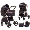 Carucior Misty Chipolino 3 in 1 cu Landou Transformabil in Parte Sport si Scoica Auto Ebony