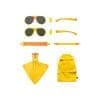 Ochelari de soare Mokki Click & Change pentru copii, protectie UV, Galben, 2-5 ani, Set 2 Perechi