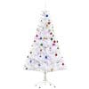 HomCom Brad de Craciun 150 cm con 680 Ramuri impodobit, Alb, decoratiune de craciun | AOSOM RO