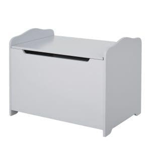 HomCom cufar din lemn, cu capac, 60x40x48cm, gri | AOSOM RO