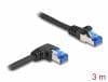 Cablu de retea RJ45 Cat.6A SFTP LSOH drept/unghi 90 grade dreapta 3m Negru, Delock 80224