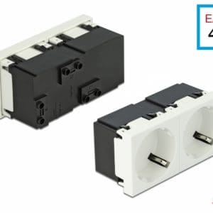 Set 5 prize duble pentru carcasa Easy 45 Alb 45 x 45 mm, Delock 81322