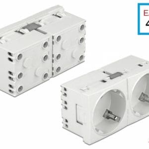 Set 5 prize duble pentru carcasa Easy 45 Alb 45 x 45 mm, Delock 81325