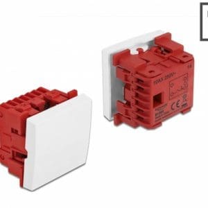 Intrerupator cu 1 buton Easy 45 – 45 x 45 mm alb, Delock 81364