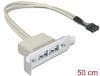 Bracket USB 2.0 2 porturi, low profile, Delock 83119