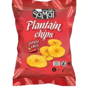 Chipsuri de banane (Plantain) cu gust de „Jungle chili”, 75g | SaMai