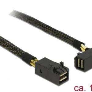 Cablu Mini SAS HD SFF-8643 la Mini SAS HD SFF-8643 unghi 90 grade 1m, Delock 83643