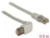 Cablu retea Cat.6A SSTP unghi/drept 0.5m, Delock 83644