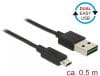 Cablu EASY-USB 2.0 tip A la EASY-USB 2.0 tip Micro-B T-T Negru 0.5m, Delock 83845