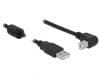 Cablu USB 2.0-A la USB 2.0-B T-T unghi 0.5m negru, Delock 84809