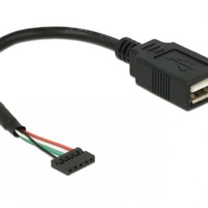 Cablu USB 2.0 pin header 2.00 mm 5 pini la USB 2.0-A M-M 15cm, Delock 84831
