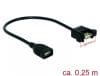 Cablu USB 2.0-A la USB 2.0-A panel mount 0.25m M-M, Delock 85105