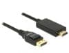 Cablu Displayport 1.2 la HDMI pasiv 4K 3m Negru T-T, Delock 85318
