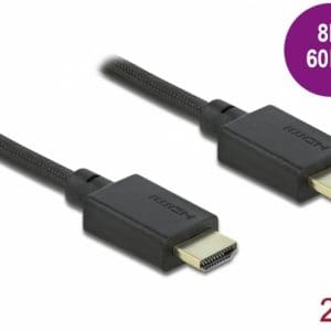 Cablu HDMI 48 Gbps 8K@60Hz HDR + eARC T-T 2m Negru, Delock 85388