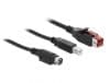 Cablu PoweredUSB 24V la USB-B + Hosiden Mini-DIN 3 pini 3m pentru POS/terminale, Delock 85489