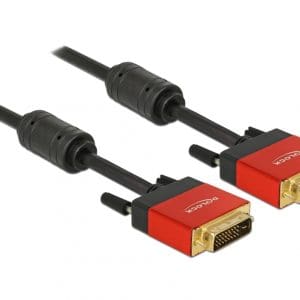 Cablu DVI-D Dual Link 24+1pini ecranat 5m, Delock 85676
