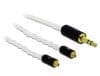 Cablu audio jack stereo 3.5mm 3 pini la 2 x MMCX T-T 1.2m, Delock 85845