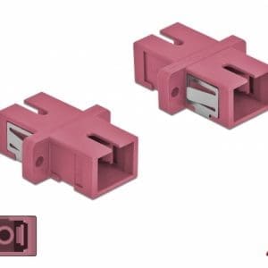 Set 4 buc cupla fibra optica SC Simplex la SC Simplex Multi-mode OM4 M-M Violet, Delock 85995