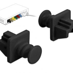 Set 10 buc protectie impotriva prafului pentru RJ45 Negru, Delock 86176