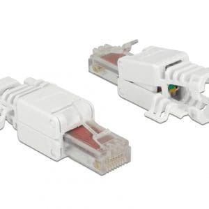 Set 2 bucati conector RJ45 Cat.6 pentru fir solid UTP toolfree, Delock 86416