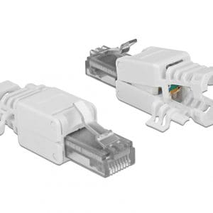 Set 2 bucati conector RJ45 Cat.6A pentru fir solid UTP toolfree, Delock 86417