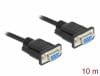 Cablu serial RS-232 Sub-D9 nullmodem M-M 10m Negru, Delock 86604