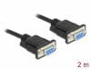 Cablu serial RS-232 Sub-D9 nullmodem M-M 2m Negru, Delock 86605
