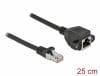 Cablu prelungitor retea RJ45 S/FTP Cat.6A 0.25m Negru, Delock 86998