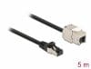 Cablu prelungitor retea RJ45 S/FTP Cat.6A 5m Negru, Delock 87030