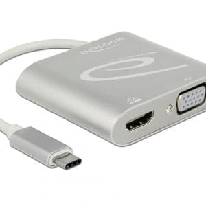 Adaptor USB-C (DP Alt Mode) la 1 x HDMI + 1 x VGA, Delock 87705