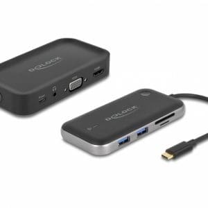 Adaptor wireless USB type C la HDMI Full HD / VGA / Card Reader / Hub, Delock 87775