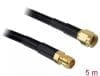 Cablu prelungitor RP-SMA la RP-SMA CFD/RF200 5m Low Loss, Delock 88431