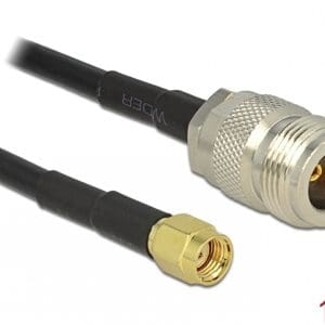 Cablu RP-SMA plug la N jack LMR195 1m, Delock 88684