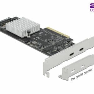 PCI Express cu 2 porturi externe SuperSpeed USB 20 Gbps (USB 3.2 Gen 2×2)-C LPFF, Delock 89009