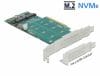 PCI Express cu 2 porturi NVMe M.2 Key M – Bifurcation LPFF, Delock 89045