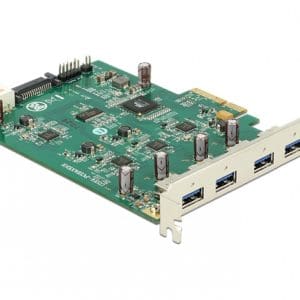 PCI Express Card cu 4 x USB 3.0 externe Quad Channel, Delock 89325